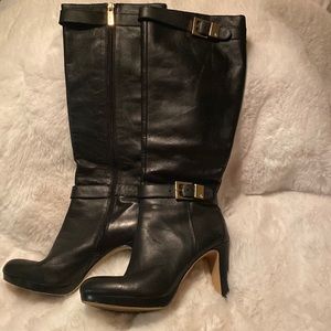 Black boots knee-high